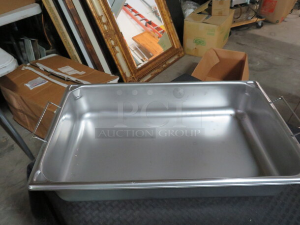 One NEW Vollrath Full Size 4 Inch Deep Hotel Pan With Handles. - Item #1118359