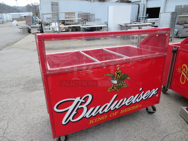 One IRP Elite Beverage Cart/Kiosk With 3 Wells, Over Shelf On Casters. Model# IRP-2043. 60X30X50 