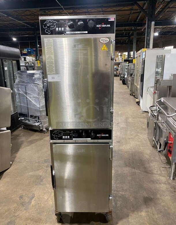 FAB! 2018 Alto Shaam 3 In 1 Cooking Center- Smoker/Cook-N-Hold/Food Warmer Holding Cabinet!  Halo Heat Series! MODEL 1000-SK/I SN:2377537-000 208/240V 1PH! On Commercial Casters! - Item #1117010