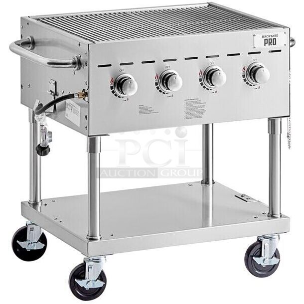 BRAND NEW! Backyard Pro 554C3H830 30" Stainless Steel Liquid Propane Outdoor Grill. Tested and Working! Stock Picture Used For Gallery Picture. 