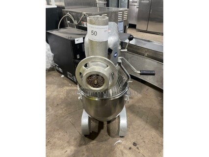 Thunderbird Commercial Countertop 20 Quart Mixer! With Bowl & Bowl Guard! With Meat Grinder Attachment! All Stainless Steel! Model ARM02N Serial 1133315! 115V 1Phase!