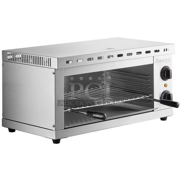 3 BRAND NEW SCRATCH AND DENT! Avantco 177CHSME32M Stainless Steel Commercial Countertop Electric Powered 32" Cheese Melter. 208/240 Volts. Stock Picture Used as Gallery. 3 Times Your Bid!