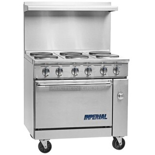 BRAND NEW SCRATCH AND DENT! Imperial Range Pro Series IR-6-E2083 36" Electric Range with 6 Round Plates and Standard Oven. 208 Volts, 3 Phase