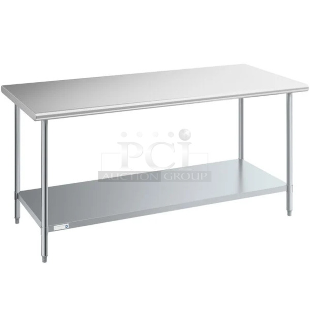 BRAND NEW SCRATCH AND DENT! Steelton 522ETSC3072 Stainless Steel Commercial Table w/ Under Shelf.