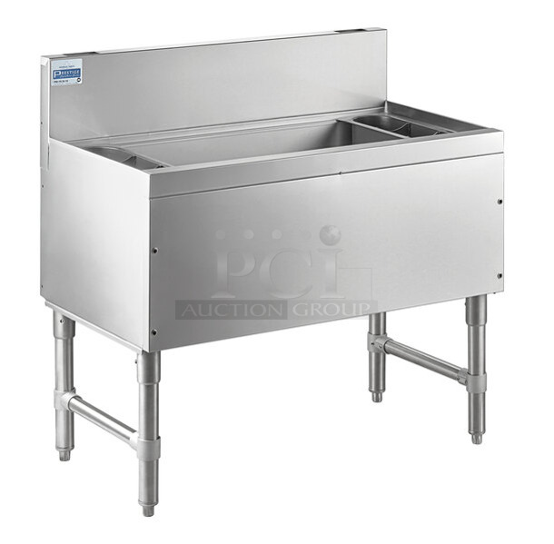 BRAND NEW SCRATCH AND DENT! Advance Tabco 109PRI193610 Prestige Series Stainless Steel Underbar Ice Bin with 10-Circuit Cold Plate - 20" x 36"