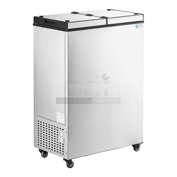 BRAND NEW SCRATCH AND DENT! Excellence 360FT4 Stainless Steel Commercial 25" Four Tub Ice Cream Storage Freezer on Commercial Casters. 110-120 Volts, 1 Phase. Tested and Working!