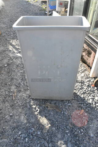 5 Rubbermaid Gray Poly Slim Jim Trash Cans. 5 Times Your Bid!