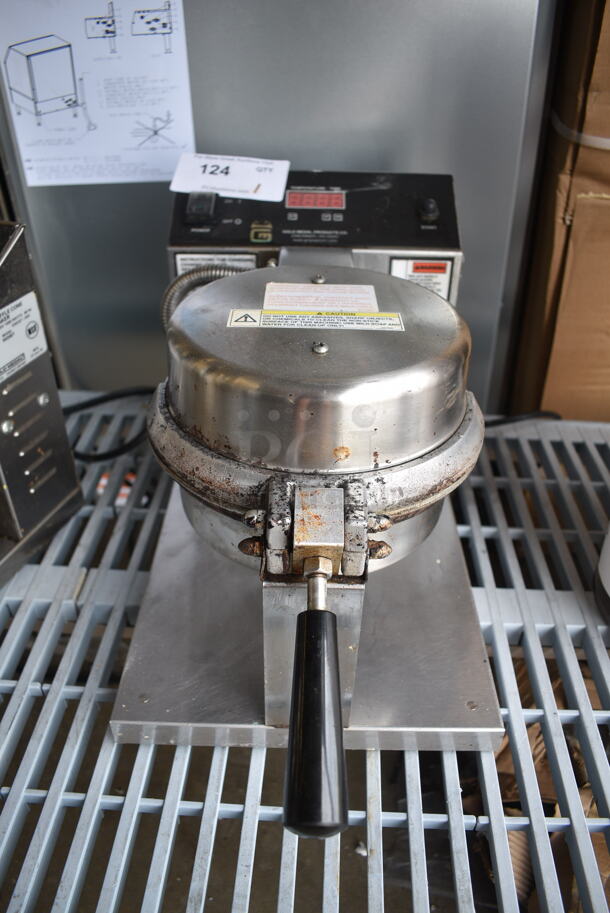 Gold Medal 5020ET Stainless Steel Commercial Countertop Waffle Cone Machine. 120 Volts, 1 Phase. - Item #1127690