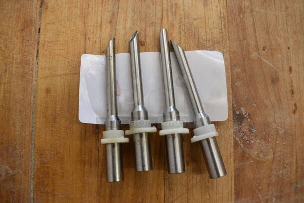 4 Spouts for Pastry Donut Filler Hopper. Goes GREAT w/ Items 23-24, 26! 4". 4 Times Your Bid!