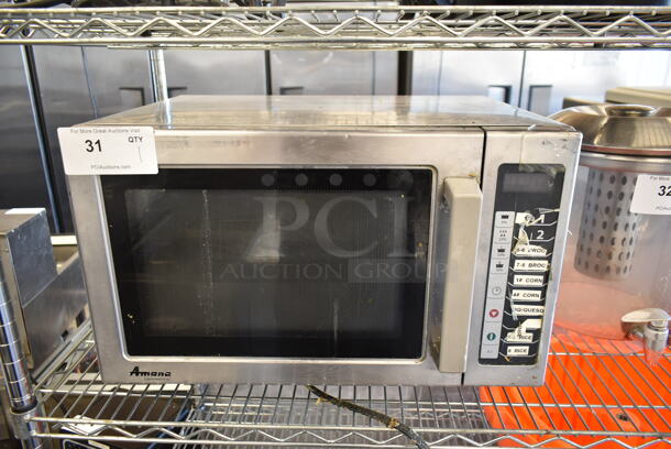 2017 Amana RCS10TS Stainless Steel Commercial Countertop Microwave Oven. 120 Volts, 1 Phase. 