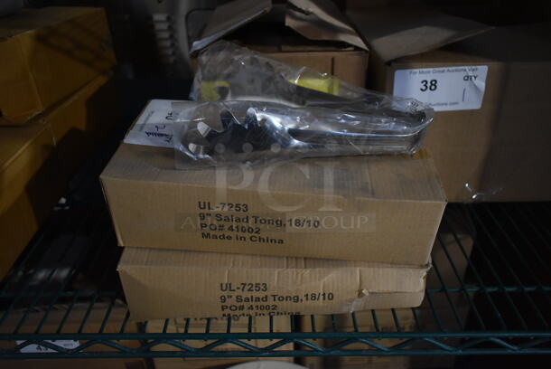 2 Boxes of BRAND NEW! UL-725 9" Salad Tongs. 2 Times Your Bid!
