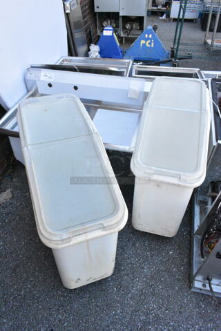 2 White Poly Ingredient Bin on Casters. 2 Times Your Bid! 