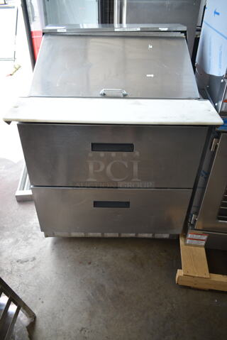 2017 Delfield D4432N-12M Stainless Steel Commercial Sandwich Salad Prep Table Bain Marie Mega Top w/ 2 Drawers. 115 Volts, 1 Phase. Tested and Working!