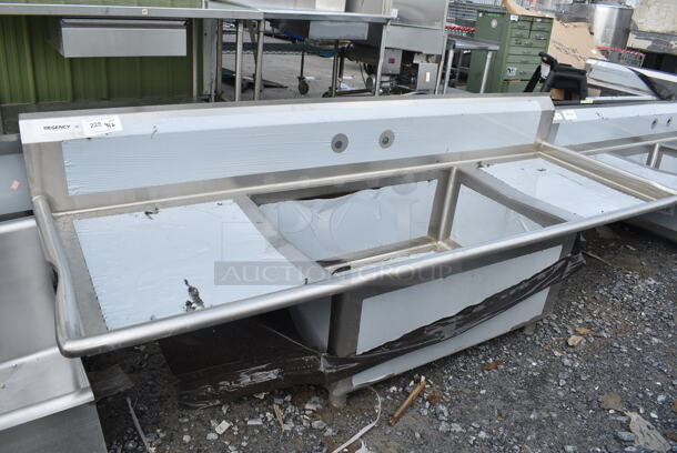 BRAND NEW SCRATCH AND DENT! Regency Spec Line Stainless Steel Single Bay Sink w/ Dual Drain Boards. No Legs. 