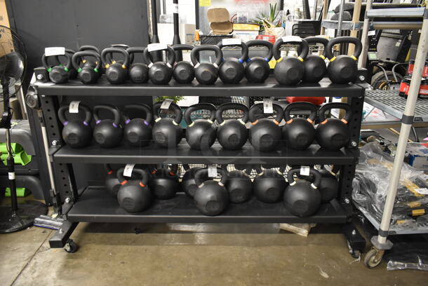 Rogue Metal Commercial 3 Tier Weight Rack on Commercial Casters. Does Not Include Contents.