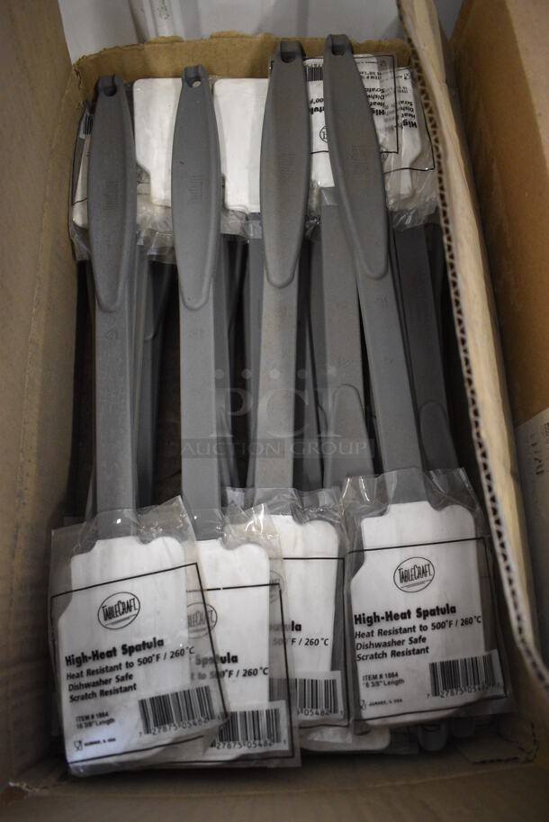 ALL ONE MONEY! Lot of 27 BRAND NEW IN BOX! Gray and White Poly High Heat Spatulas. 16"