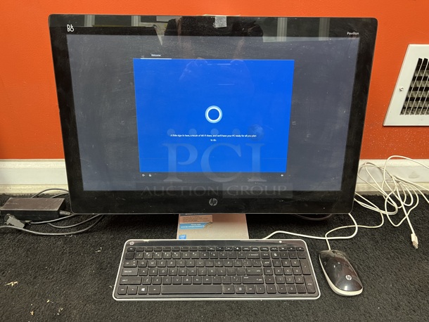 HP TPC-Q017-23 Pavilion All-in-One 23" Computer w/ Keyboard and Mouse. i3-4160T 3.1 Ghz 8 GB RAM Windows 10 Home ITB HDD. Unit Has Been Factory Reset