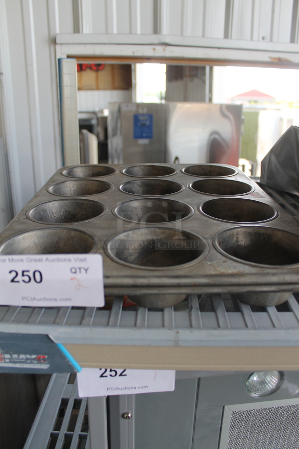 2 Metal 12 Cup Muffin Baking Pans. 2 Times Your Bid!