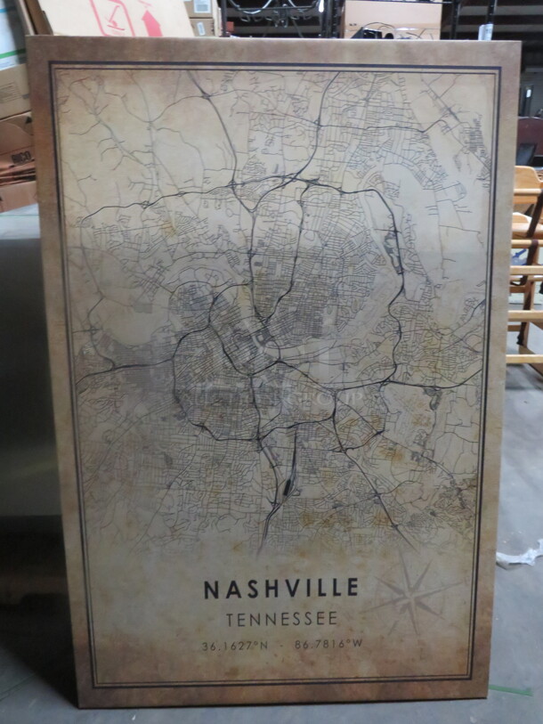 One 32X48 Canvas Print Of Nashville Tn.