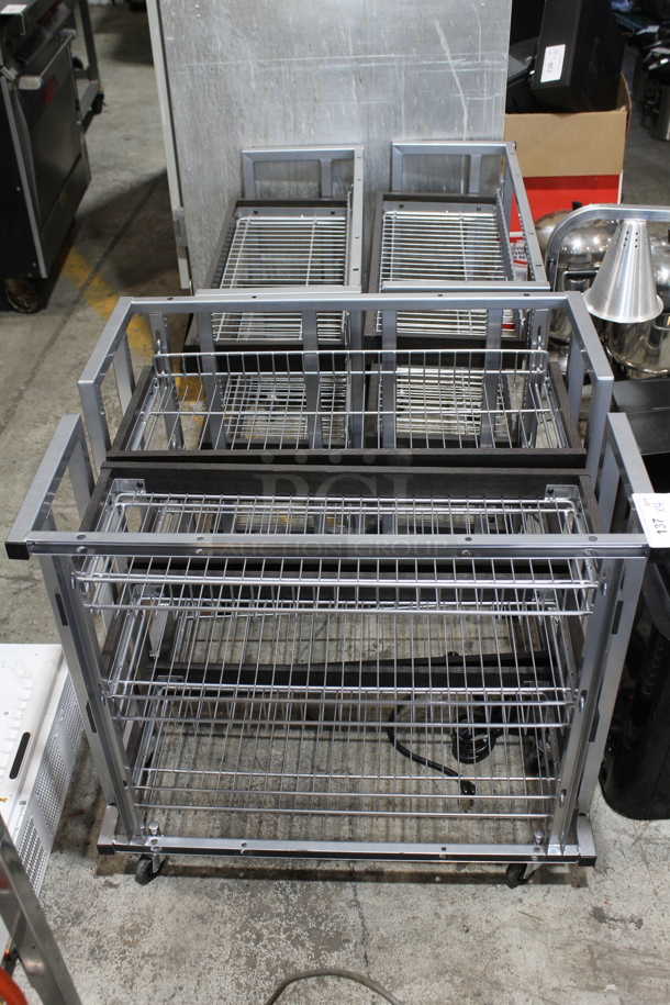4 Metal Racks on Commercial Casters. 4 Times Your Bid!