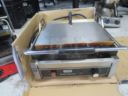 One Waring Panini Press. 120 Volt. 1800 Watt. Model# WPG-250. $795.00