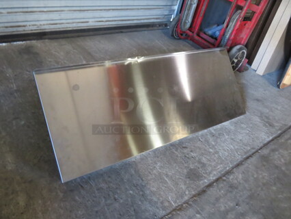 One Stainless Steel Wall Mount Shelf. 36X14X13