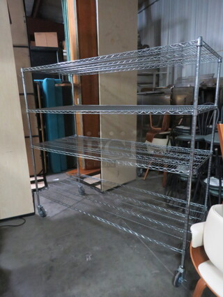 One Metro Shelf With 4 Shelves On Casters. 72X30X70