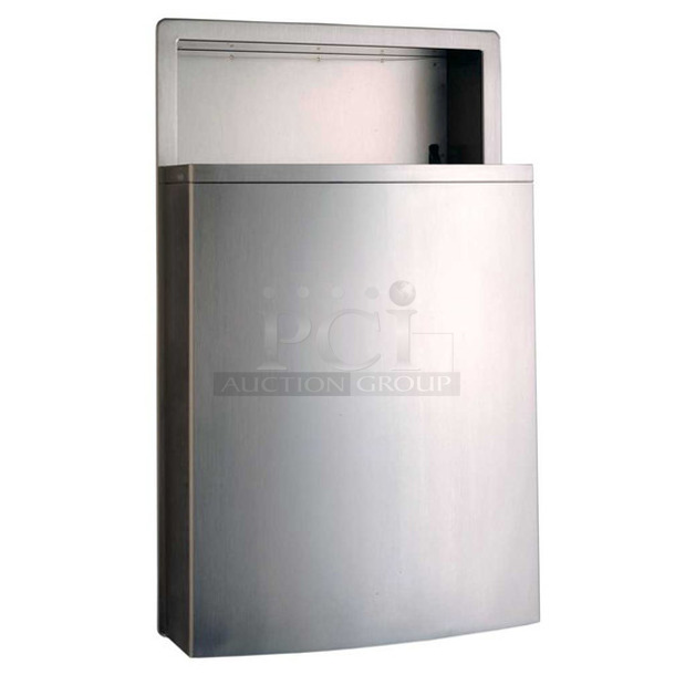 BRAND NEW SCRATCH AND DENT! Bobrick 179B43644 Stainless Steel Recessed Rectangular Waste Receptacle
