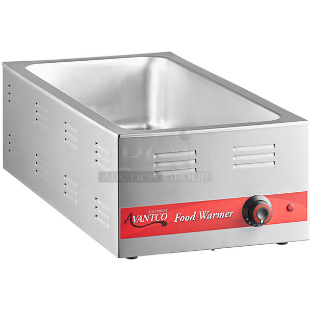 BRAND NEW SCRATCH AND DENT! Avantco 177W43 Stainless Steel Commercial Countertop Food Warmer. 120 Volts, 1 Phase. Tested and Working!