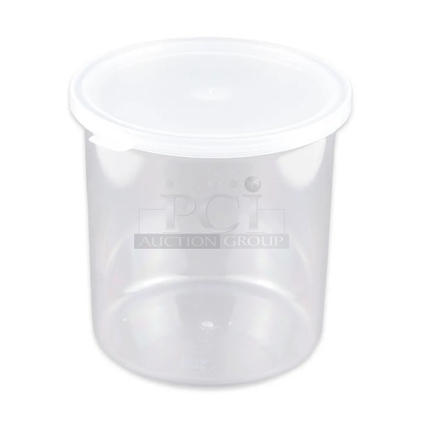 2 Boxes of 24 BRAND NEW IN BOX! GET CR-0120-CL Clear Poly 1 -1/5 Quart Salad Crock w/ Lid. 2 Times Your Bid!