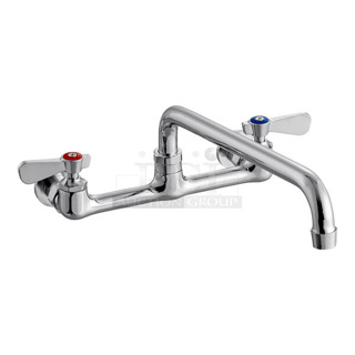 2 BRAND NEW SCRATCH AND DENT! Regency 600FWM812 Wall Mount Faucet with 8" Centers and 12" Swing Spout. 2 Times Your Bid! 