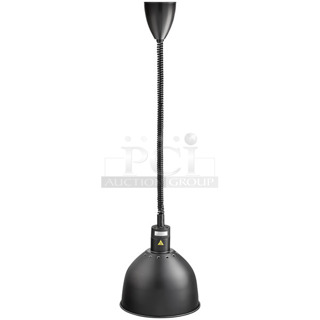 3 BRAND NEW SCRATCH AND DENT! ServIt 423HLR85BK Retractable Cord Ceiling Mount Heat Lamp with Modern Black Finish Round Dome Shade. 120 Volts, 1 Phase. 3 Times Your Bid! 