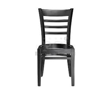 6 BRAND NEW SCRATCH AND DENT! Lancaster Table & Seating 164CLADBLKFR Black Wood Pattern Ladder Back Dining Height Chair Frame. No Seat. 6 Times Your Bid! 