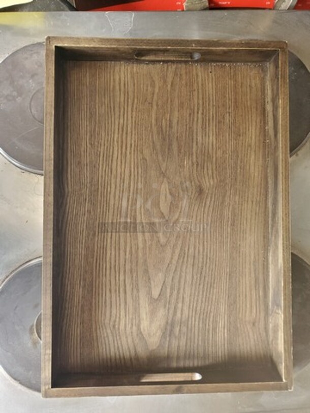 Wood Serving Tray with Handles 14 1/4" x 9 1/2" BIDX3