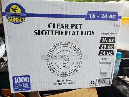 One Box of Clear Pet Slotted Flat Lids