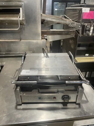 Eurodib Commercial Countertop Panini Press! All Stainless Steel! Model SFE02340120 Serial 2018060991! 120V!