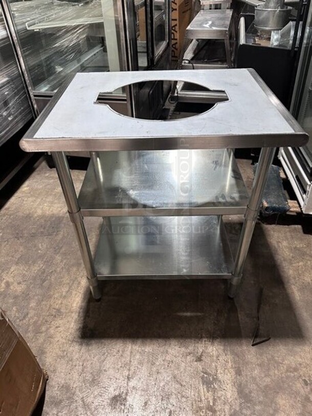 BRAND NEW! Solid Stainless Steel Work Top/ Prep/ Rice Cooker Holder Table! With Storage Space Underneath! On Legs! - Item #1126919