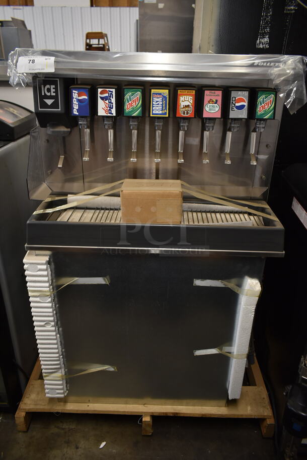 BRAND NEW! Follett Stainless Steel Commercial 8 Flavor Carbonated Beverage Machine w/ Ice Dispenser. 