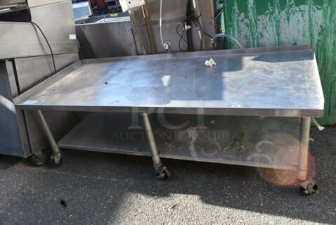 Stainless Steel Equipment Stand w/ Metal Under Shelf on Commercial Casters. 