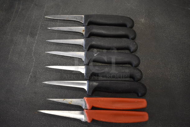 8 Sharpened Stainless Steel Paring Knives. Includes 7". 8 Times Your Bid!