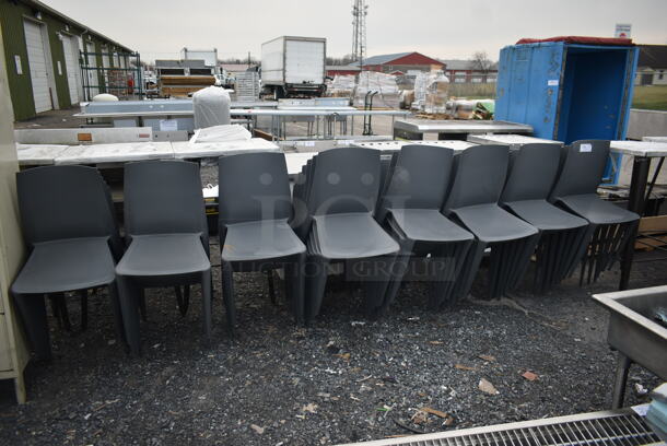 49 Gray Poly Dining Height Chairs. 49 Times Your Bid!
