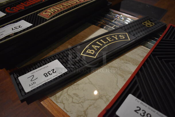 2 Baileys Black Bar Mats. 21x3.5x0.5. 2 Times Your Bid! (bar)