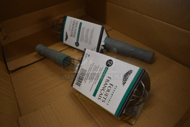 2 BRAND NEW IN BOX! Vollrath Stainless Steel French Whip Whisks. 12". 2 Times Your Bid!
