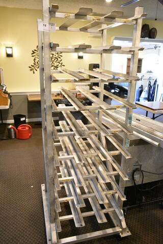 Metal #10 Can Rack on Commercial Casters. (main dining room)