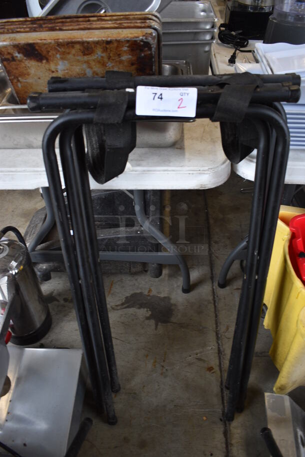 2 Black Metal Serving Tray Stands. 19x2x38. 2 Times Your Bid!