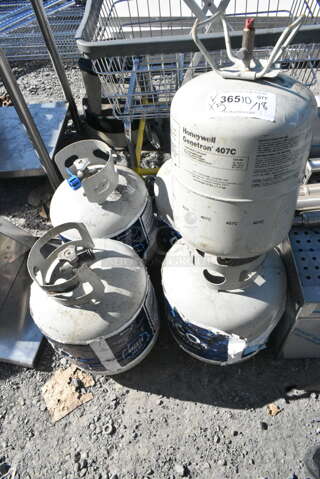 5 Items Including Honeywell Genetron 407C Tank and 4 Propane Tanks. Includes 12x12x20. 5 Times Your Bid! 