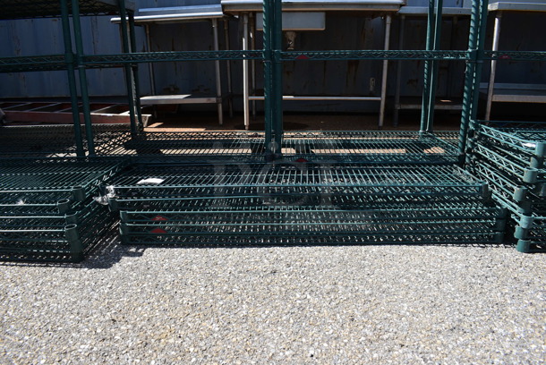 ALL ONE MONEY! Lot of 5 Metro Green Finish Wire Shelves. 48x14x1.5