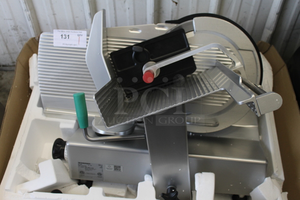 2016 Bizerba GSP H Stainless Steel Commercial Countertop Meat Slicer. 120 Volts, 1 Phase. Tested and Working!