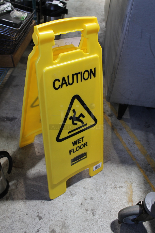 Yellow Poly Wet Floor Caution Sign.