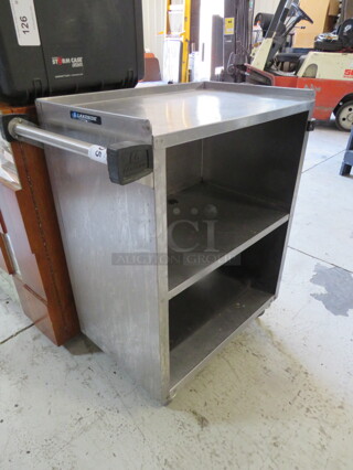 One Lakeside Stainless Steel 2 Shelf Cart On Casters. 27.5X17X32